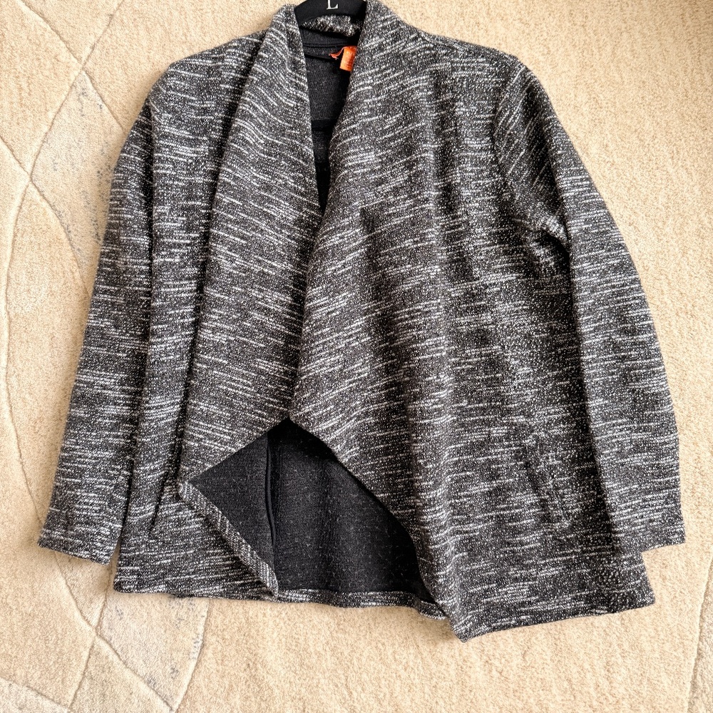 Open front draped sweater blazer